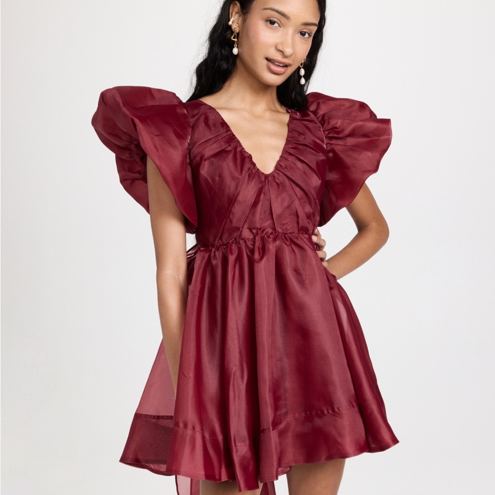 Aje Greta Tie Dress (AUS 10/US 6) Burgundy
